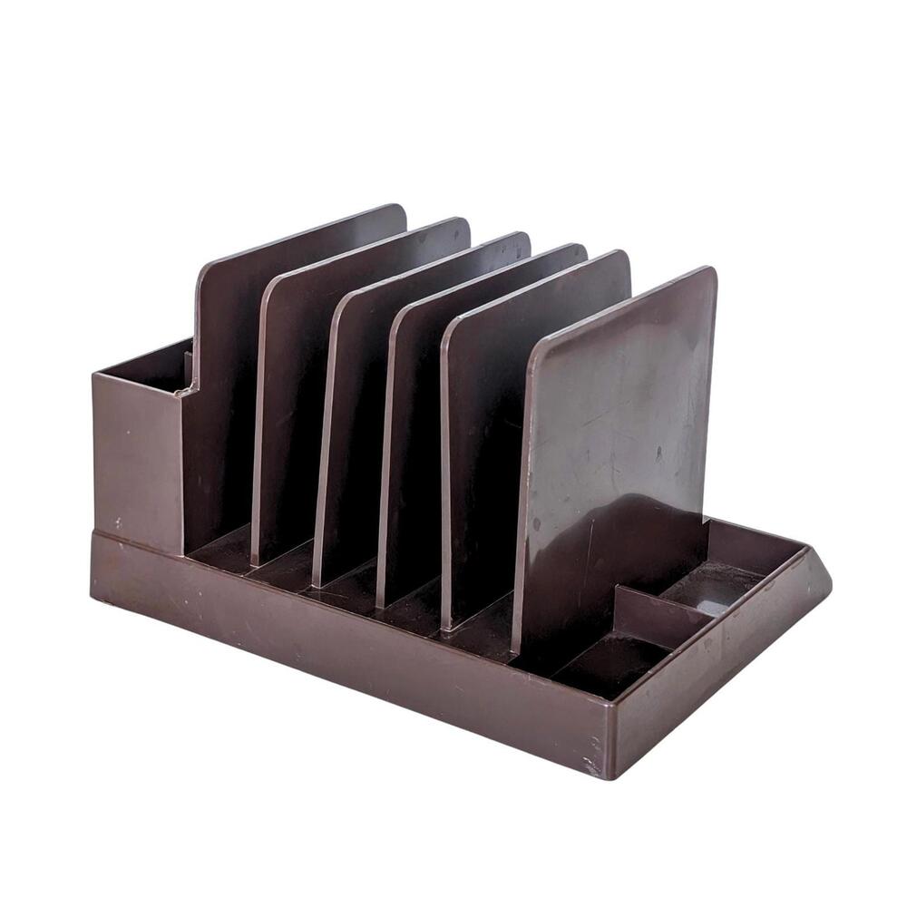 Vintage Max Klein Brown 5 Slot Desk Organizer
